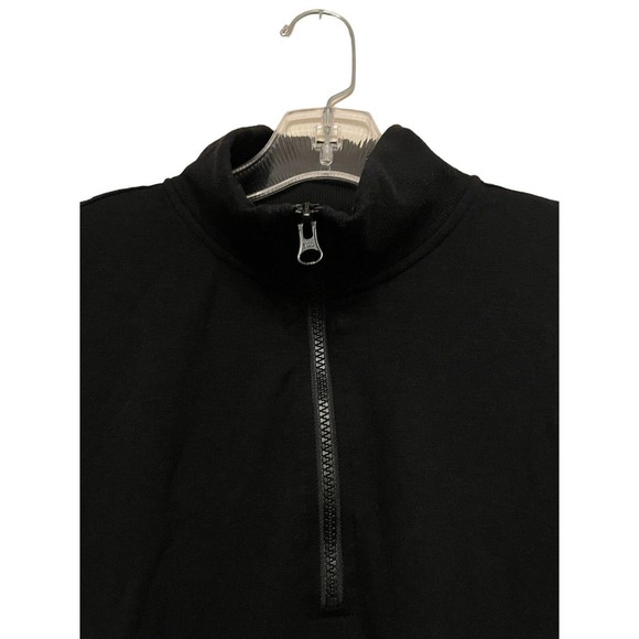 Three Dots‎ Black 1/4 Zip Pullover Sweater Size Small Lightweight Mock Neck - Picture 4 of 6